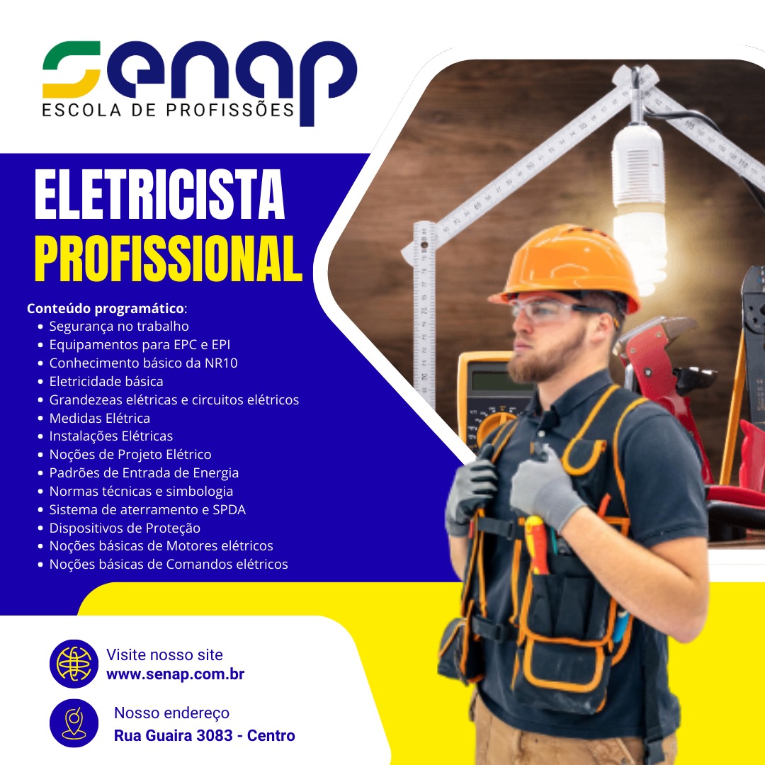 Eletricista Residencial, Predial, Comercial e Básico Industrial